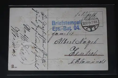 AK Deutschland Grußkarte mit Briefstempel Ers.-Bat. 94 1914 #PL514