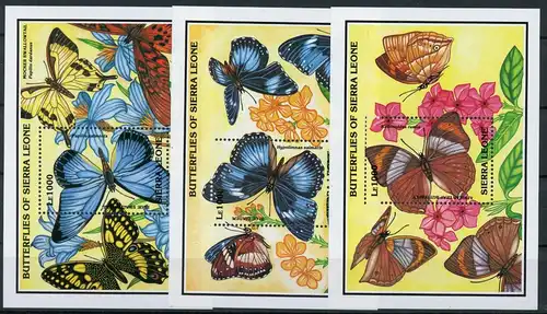 Sierra Leone Block 222-24 postfrisch Schmetterlinge #HB208