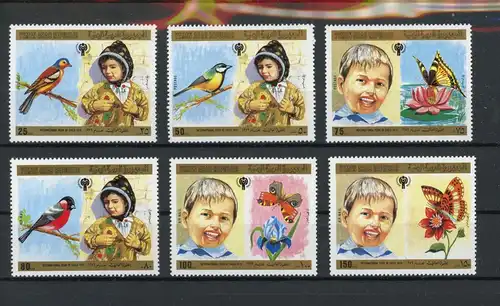 Jemen arab. Rep. 1602-1607 postfrisch Schmetterling #Schm1158