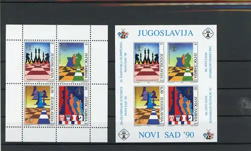 Jugoslawien Block 38-39 postfrisch Schach #Schm1174
