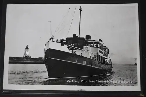 AK Niederlande Aankomst Prov. boot Terneuzen-Hosdekennskerke #PL577