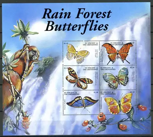 St. Vincent KB mit 5249-5254 postfrisch Schmetterlinge #GG1950