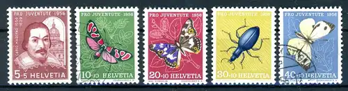 Schweiz 632-36 Schmetterlinge postfrisch + gestempelt #HB270
