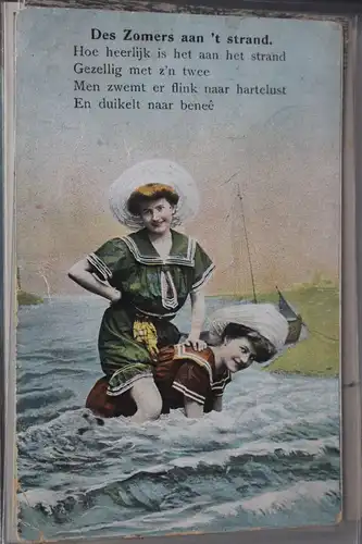 AK Niederlande Des Zomers aan 't strand. 1916 #PL562