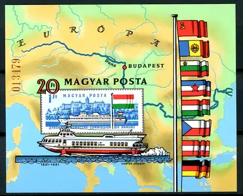 Ungarn Block 153 B postfrisch Schiffe #1B843