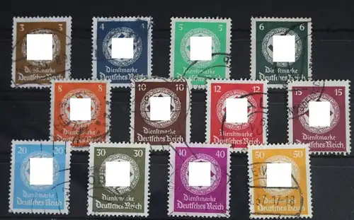 Deutsches Reich Dienstmarken 132-143 gestempelt #FK355