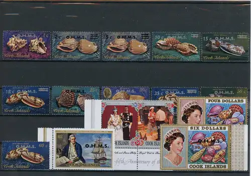 Cook Inseln Dienstmarken 16-31 postfrisch Muscheln #Schm1299