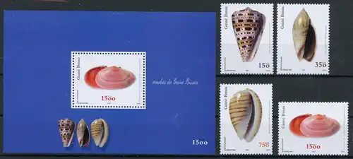 Guinea Bissau 2021-2024, Block 379 postfrisch Muscheln #Schm1272