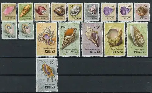 Kenia 36-50 (42+44 I+II) postfrisch Muscheln #Schm1270