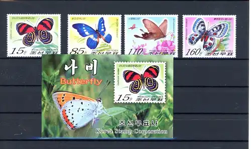 Korea 5189-5192, M-Heft postfrisch Schmetterling #Schm1348