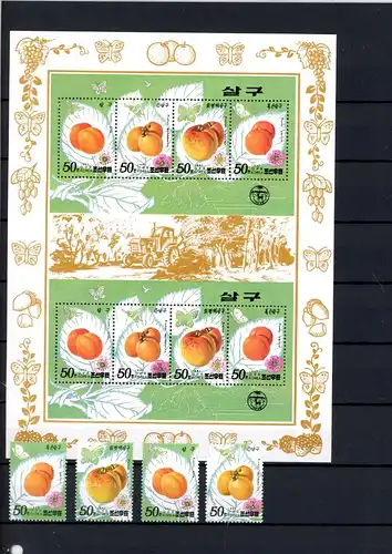Korea 3913-3916, Klb. postfrisch Obst #Schm5151