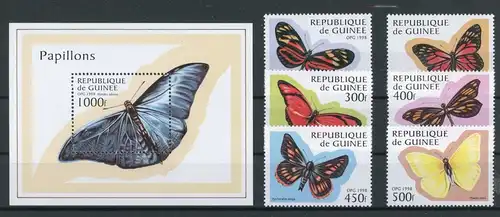 Guinea 1716-1721, Block 518 postfrisch Schmetterling #Schm1489