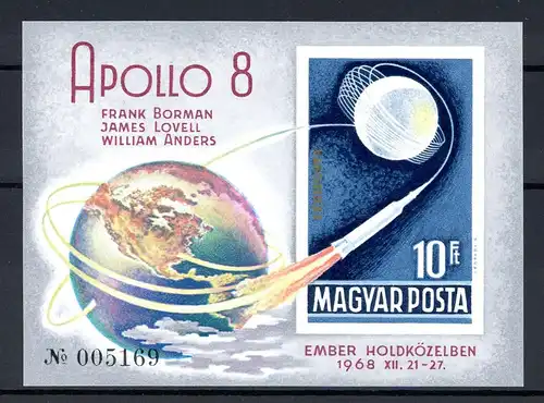Ungarn Block 68 B postfrisch Raumfahrt #1B869