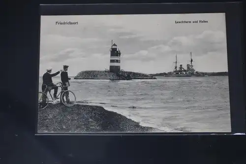 AK Friedrichsort Leuchtturm und Hafen #PL817