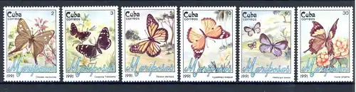 Kuba 3452-3457 postfrisch Schmetterling #Schm1363