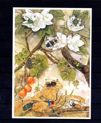 Laos Block 188 B postfrisch Käfer #Schm5150