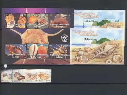 LOT "MUSCHELN" Marken/Blöcke postfrisch Muscheln #GG1970