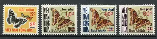 Vietnam Süd Portomarken 21-24 postfrisch Schmetterling #Schm1458