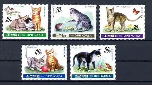 Korea 3224-3228 postfrisch Katze #Schm1334