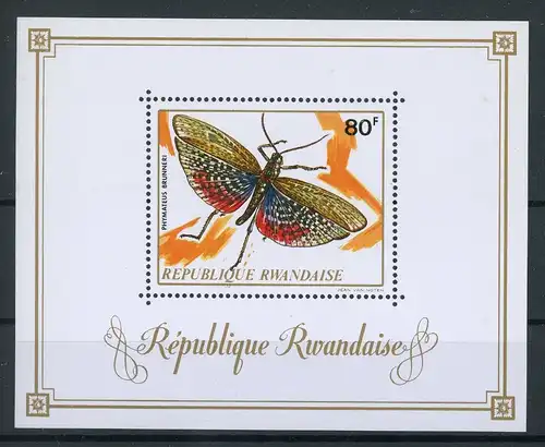 Ruanda 538-547, Block 30 postfrisch Schmetterling #Schm1469
