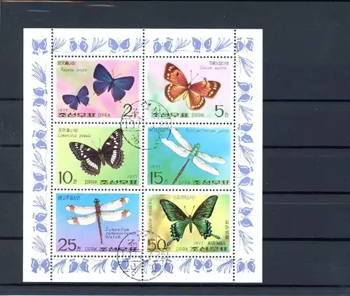 Korea Klb. 1653-1658 gestempelt Schmetterling #Schm1325