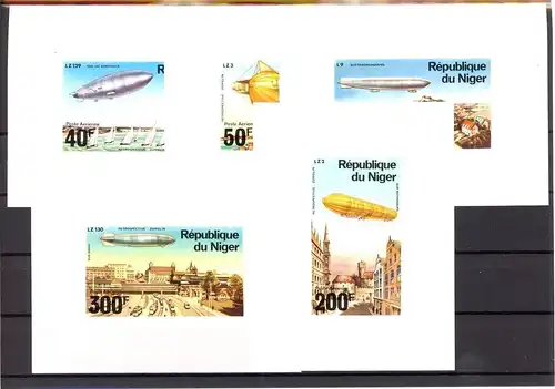 Niger 522-526 B postfrisch Zeppelin Einzelblöcke #GO627
