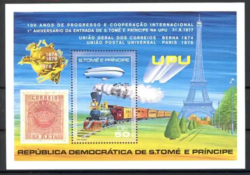 Sao Tome e Principe Block 17 postfrisch Zeppelin #GO631