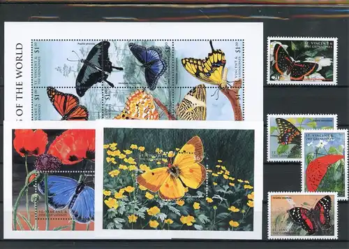 St. Vincent 4289-4292, Klb., Block 446-447 postfrisch Schmetterling #Schm1546