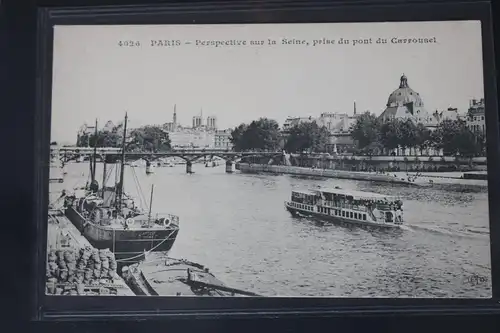 AK Paris Perspeetive sur la Seine, prise du pont du Carrousel #PL833