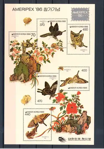 Korea Block 518 postfrisch Schmetterling #Schm1355