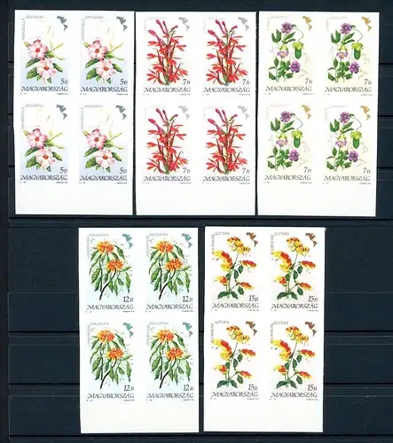 Ungarn 4er Blöcke 4125-4129 B postfrisch Blumen, Blüten #1B885