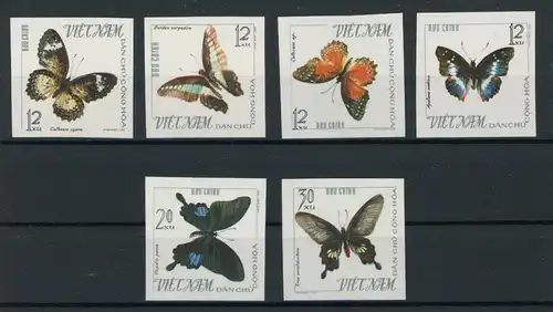 Vietnam 405-410 B postfrisch Schmetterling #Schm1446