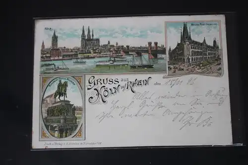 AK Köln Mehrbildkarte (Neues Post Gebäude usw.) 1896 #PL772