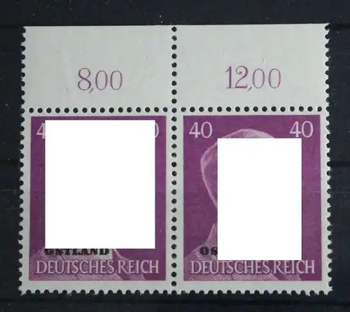 Deutsche Besetzung 2. WK Ostland 15 postfrisch Paar vom Oberrand #FO333