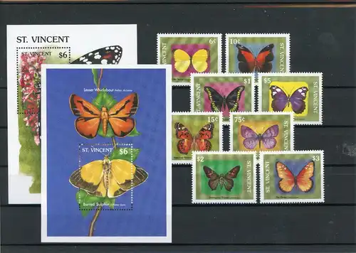 St. Vincent 1343-1350, Block 84-85 postfrisch Schmetterling #Schm1542