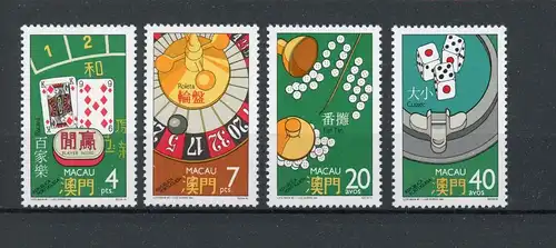 Macau 579-582 postfrisch Glücksspiel #1G074