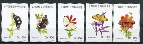 Sao Tome e Principe 1399-1403 postfrisch Schmetterling #Schm1517