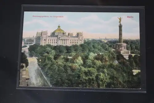 AK Berlin Reichstagsgebäude mit Siegessäule #PL727