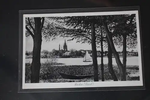 AK Werne ( Havel ) Steinstraße mit Pfarrkirche 1956 #PL758