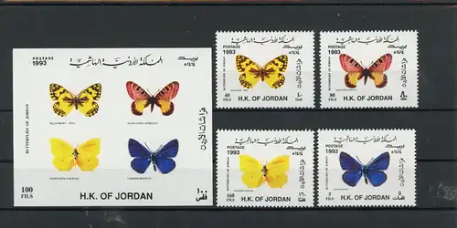 Jordanien 1510-1513, Block 70 postfrisch Schmetterlinge #GK045