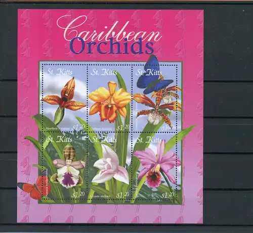 St. Kitts Klb. 622-27 postfrisch Schmetterling #Schm1532