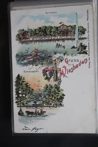 AK Wiesbaden Mehrbildkarte - Kurhaus u. Kurhausplatz 1899 #PL761