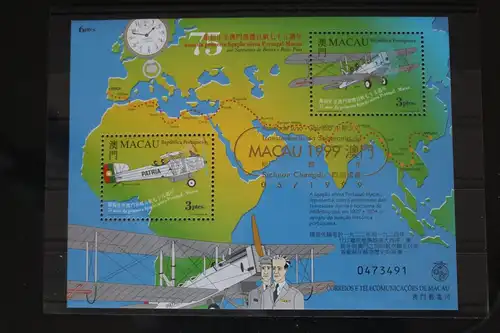 Macau Block 65 mit 1014–1015 postfrisch mit Aufdruck #FO993