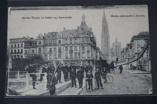 AK Antwerpen Marine Wache im Hafen Feldpost 1915 #PM060