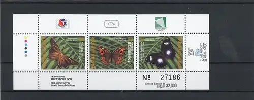 Marshall Inseln Klb. 544-546 postfrisch Schmetterlinge #Schm1680