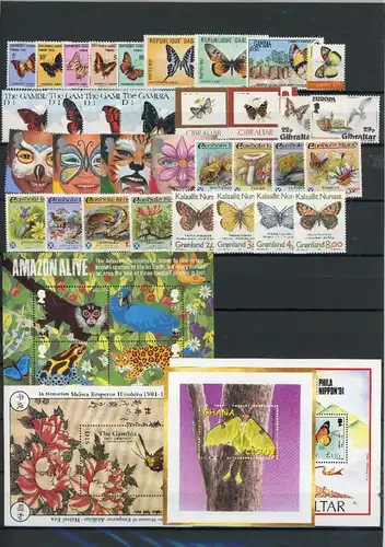 LOT "SCHMETTERLINGE" Marken/Blöcke postfrisch #Schm5183