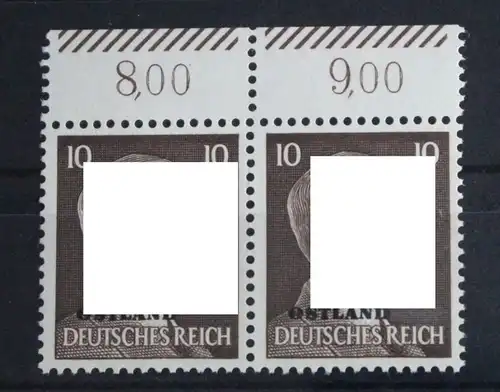 Deutsche Besetzung 2. WK Ostland 7 postfrisch Paar vom Oberrand #FO327