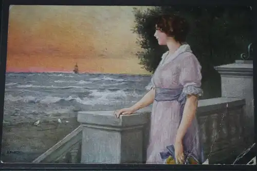 AK Deutschland Künstlerkarte - Traumverloren - B. Dietze 1917 #PM055