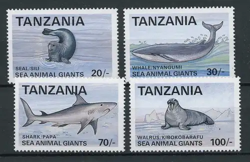 Tansania 1453-1456 postfrisch Wale, Robben #HE846