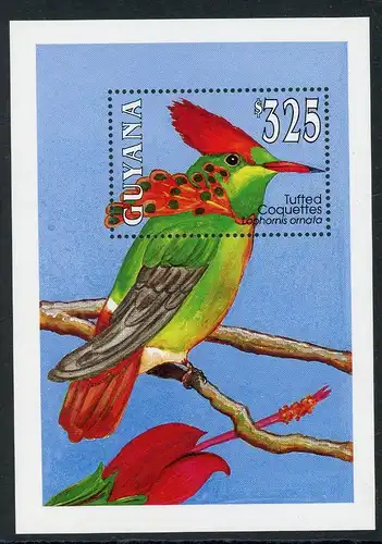 Guyana Block 244 postfrisch Vögel #HE748